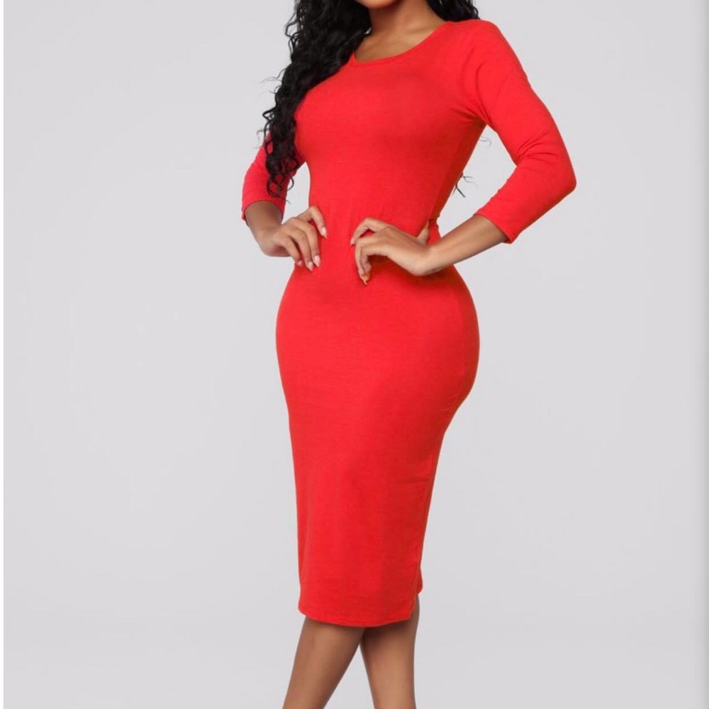 Red midi dress NEVER WORN